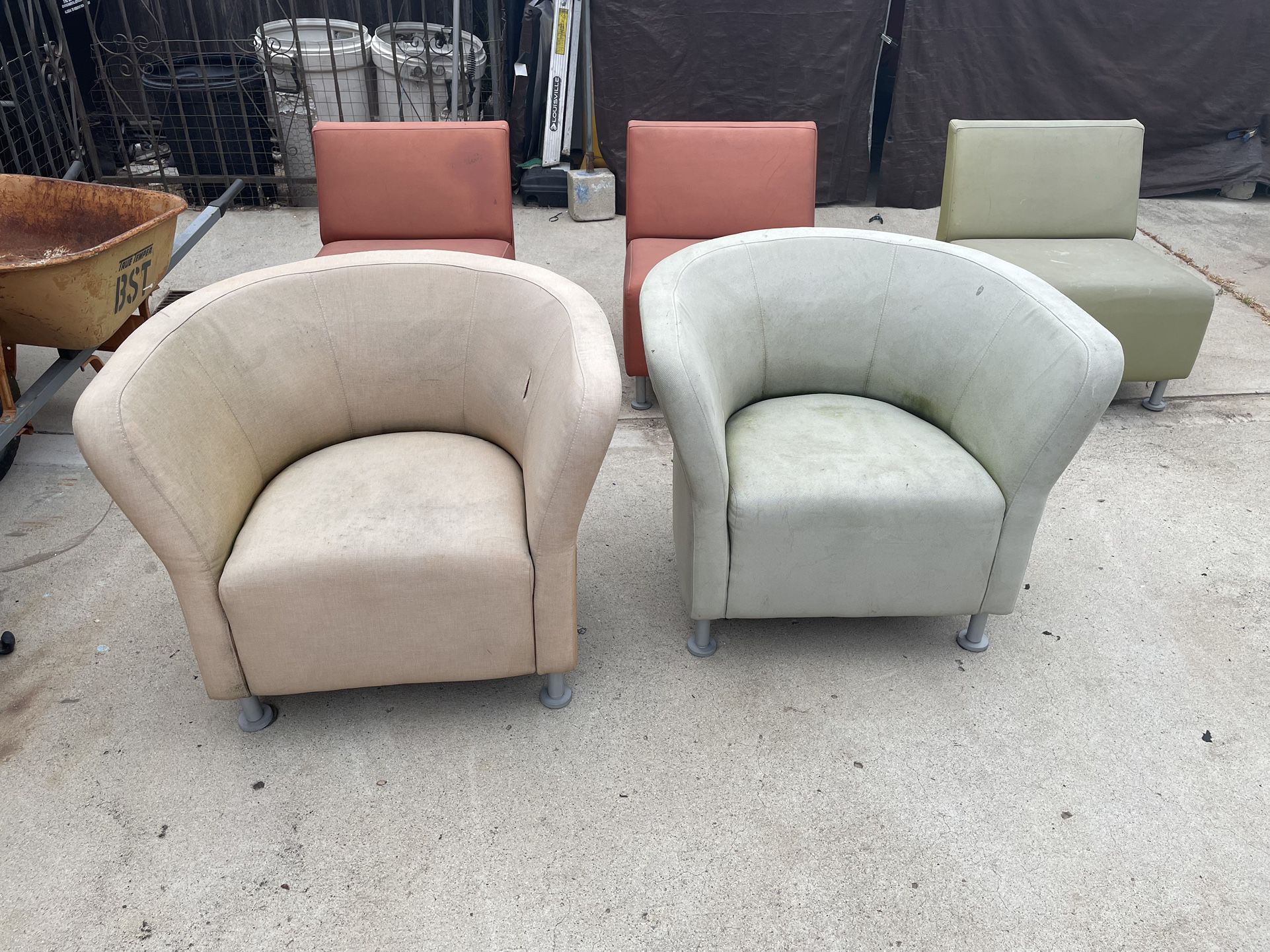 Orange and Green Lounge Chairs