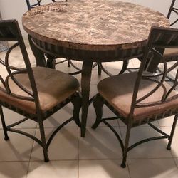 Brown Marble Dining Room Set