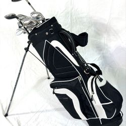 Men’s Tommy Armour RH Golf Club Set Irons + Hybrid + Titleist 975J Driver + Like New Cart Bag