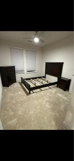 Queen bedroom set dark brown