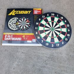 Dartboard With Darts  - Double Sided- New