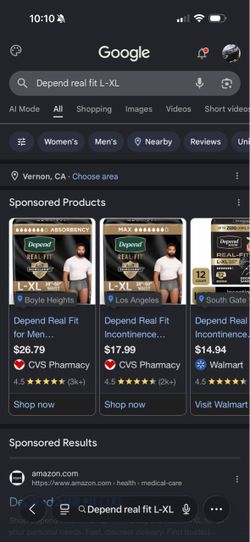Men’s Depend/Adult Diapers