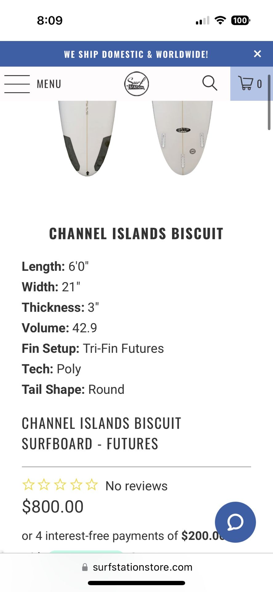 Al Merrick Channel Islands Biscuit Fish Mid length Vibes Like OG