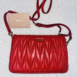 New Authentic Miu Miu Matelasse  crossbody Bag Purse