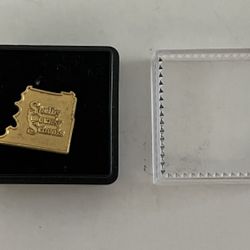 New Vintage Shelby County Schools Gold Tone Lapel Pin with case