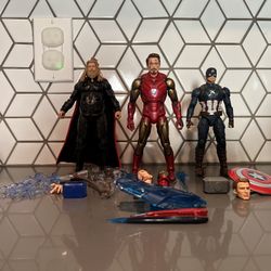 Marvel Legends Avengers: Endgame Final Battle Thor, Iron Man, Captain America Lot