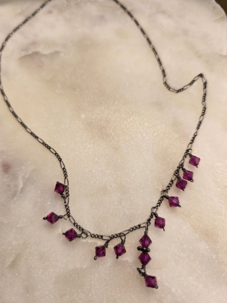 Vintage Dark Pink/Rose NECKLACE 