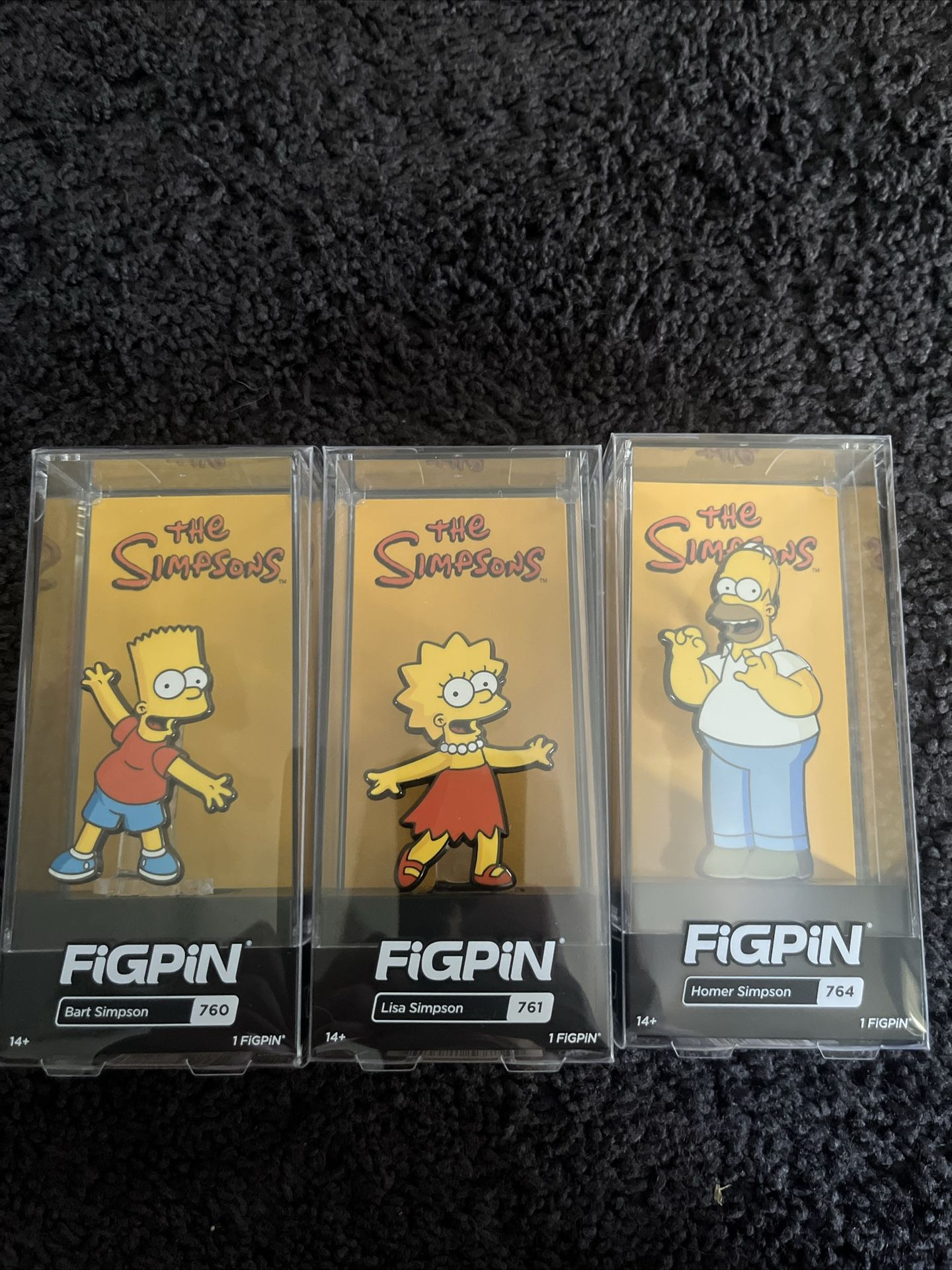 FiGPiN The Simpsons Bart #760 Lisa #761 Homer #764 Set