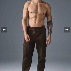 NWT Alo Yoga Men’s Cargo Sueded Joggers Expresso Brown SZ M