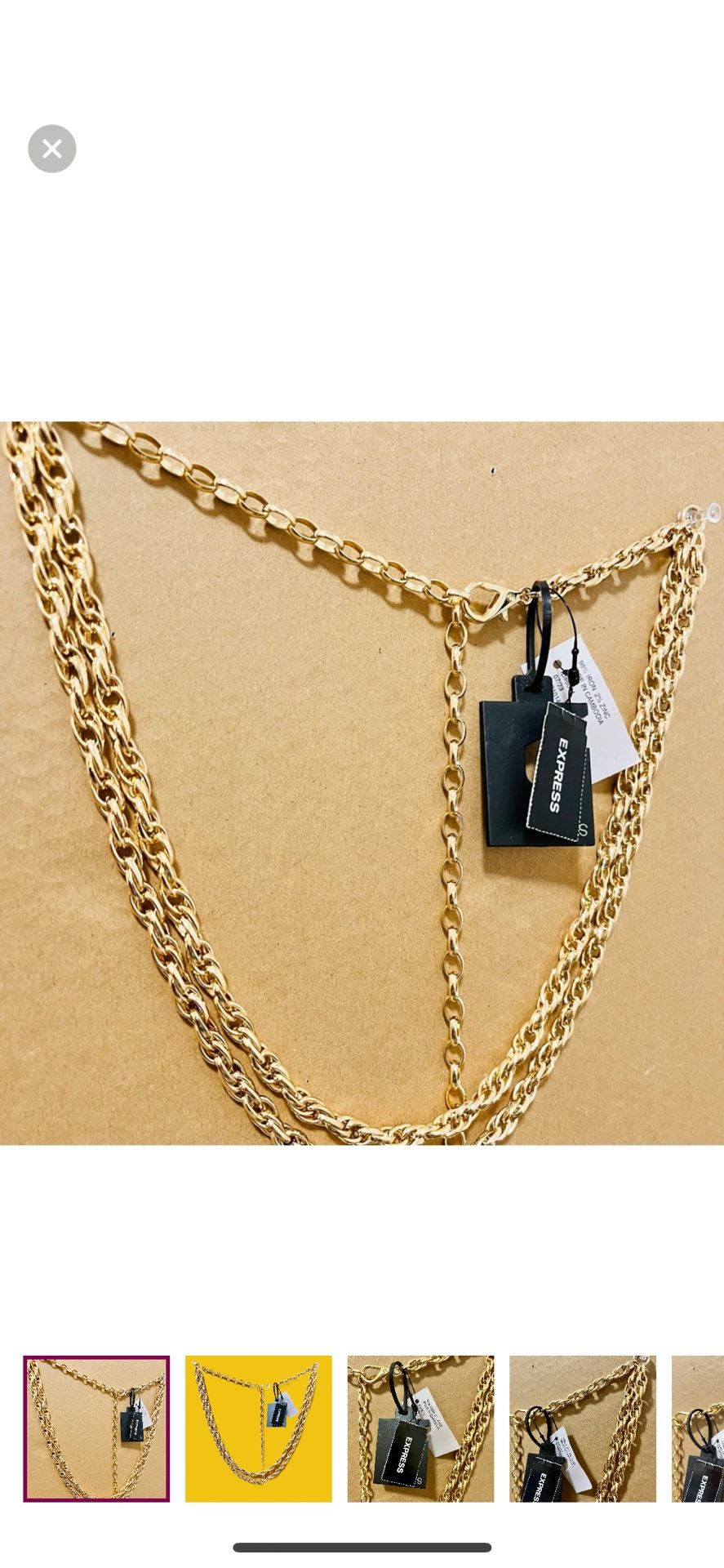 NWT Express Elegant Gold Chain Belt SZ S/M /  Chain accent belt