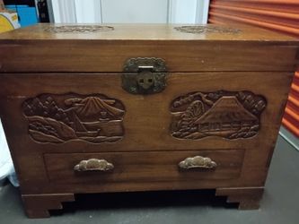Vintage Asian Wooden Chest