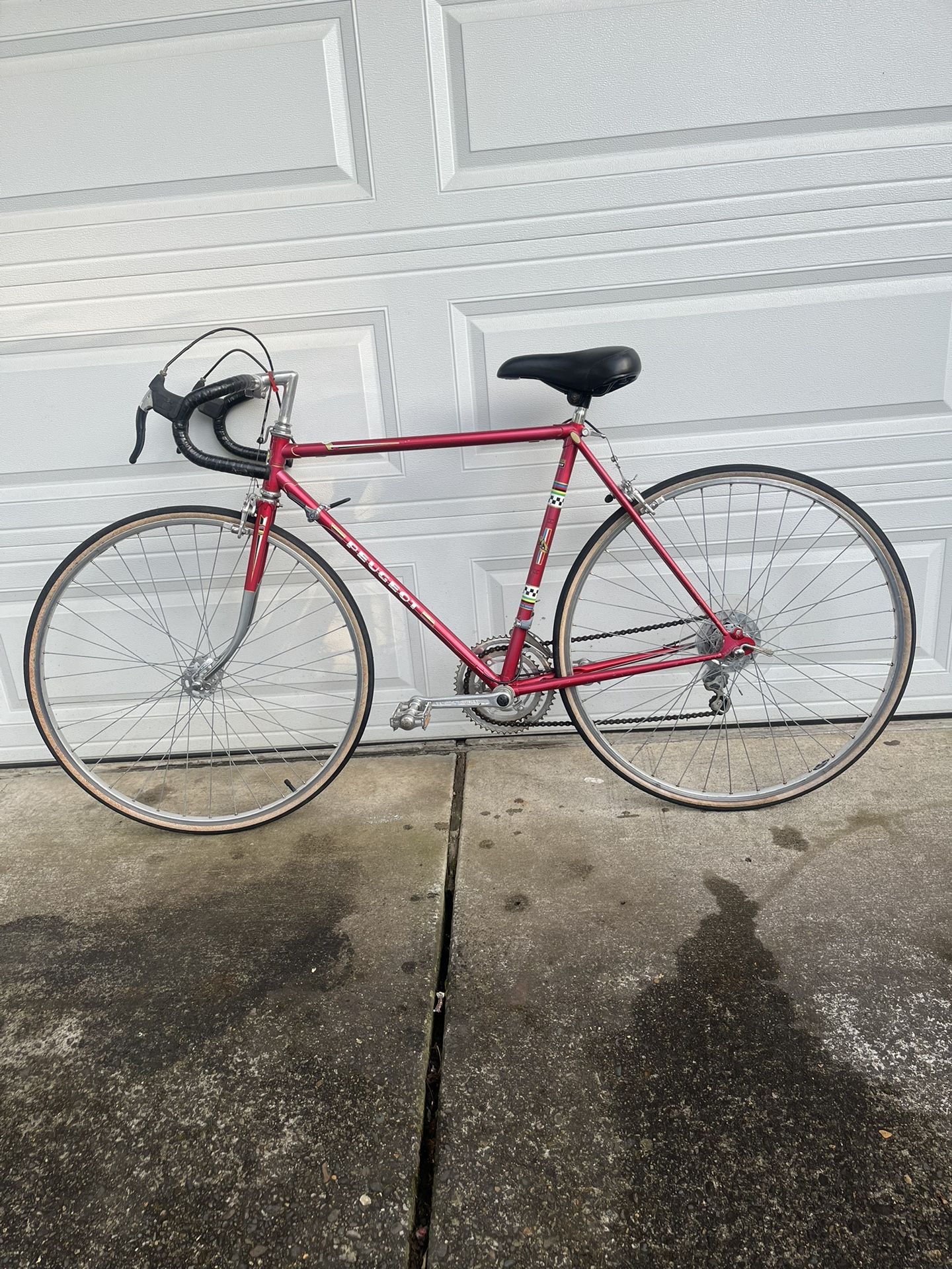 1980’s Vintage Peugeot Bicycle Road Bike Red