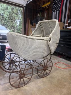 Antique Wicker Baby Carriage
