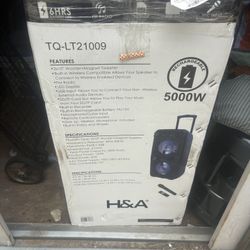 H&A TQ-LT21009 2x10" Portable Bluetooth Party Speaker – 5000W Peak, Wireless Mic, LED Display