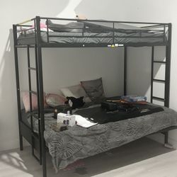 Black Bunk bed Bottom Full Twin On Top
