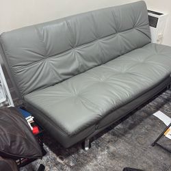 Genuine Leather Reclining Couch Sofa Bed