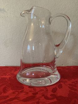 Beautiful Heavy Glass Pitcher 