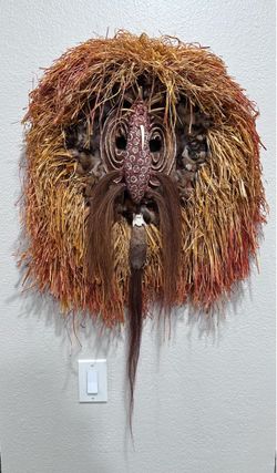 BK Wendels Horse Feathers of Monterey Owl Spirit Mask Wall Art 41"