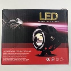 Fyjhunann 1PC Motorcycle Led Headlight Round Angel Eyes Spot Light Fog Lamp new