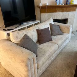 Beautiful White Couch With Pillows Included
