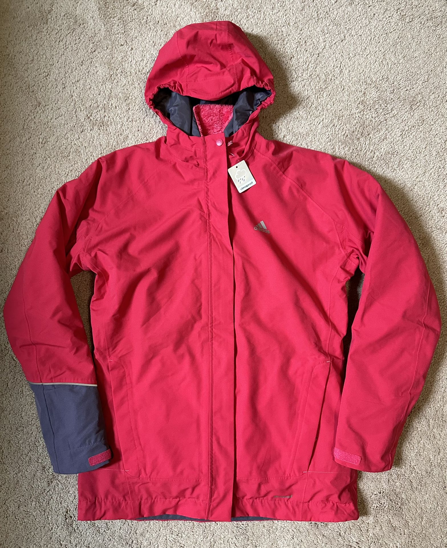 Adidas Girl’s Pink 3-in-1 Jacket , Size L, Brand New
