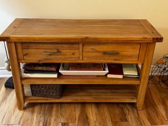 Solid Wood Console Table with Drawers