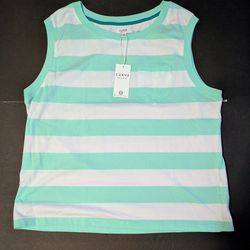 Curve Appeal Mint White Striped Blouse Sleeveless NWT Size XL Original
