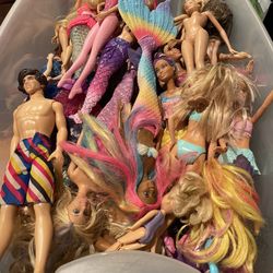 Huge Bin Of Dolls And Clothes