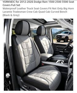 NEW WATERPROOF LEATHER TRUCK SEAT COVERS FOR 2012-2026 DODGE RAM