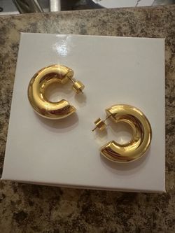 The Perfect Hoop Plated Gold Hoops