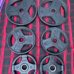 SET OF OLYMPIC EASY GRIP PLATES (PAIRS OF) :  35s  25s  10s 