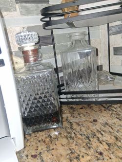 Crystal Glass Whiskey Decanters Set of 2