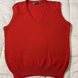 Vintage Jantzen Holiday Red V-Neck Pullover Sweater Vest Men size—no tag