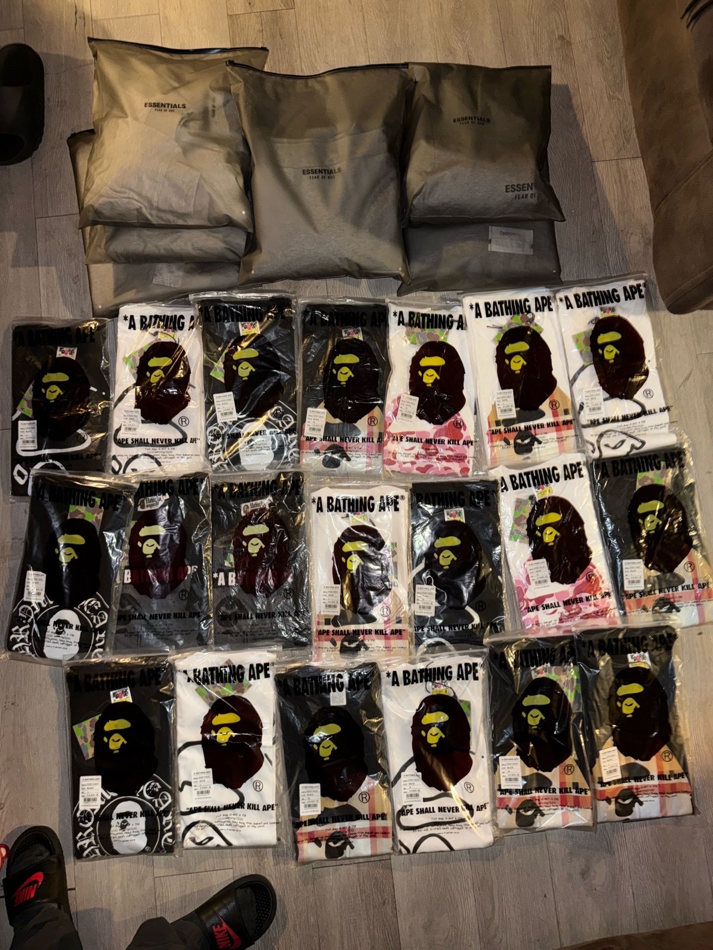Bapes and essentials hoodies