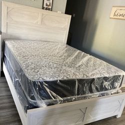 New Queen Bed With Mattress Included!