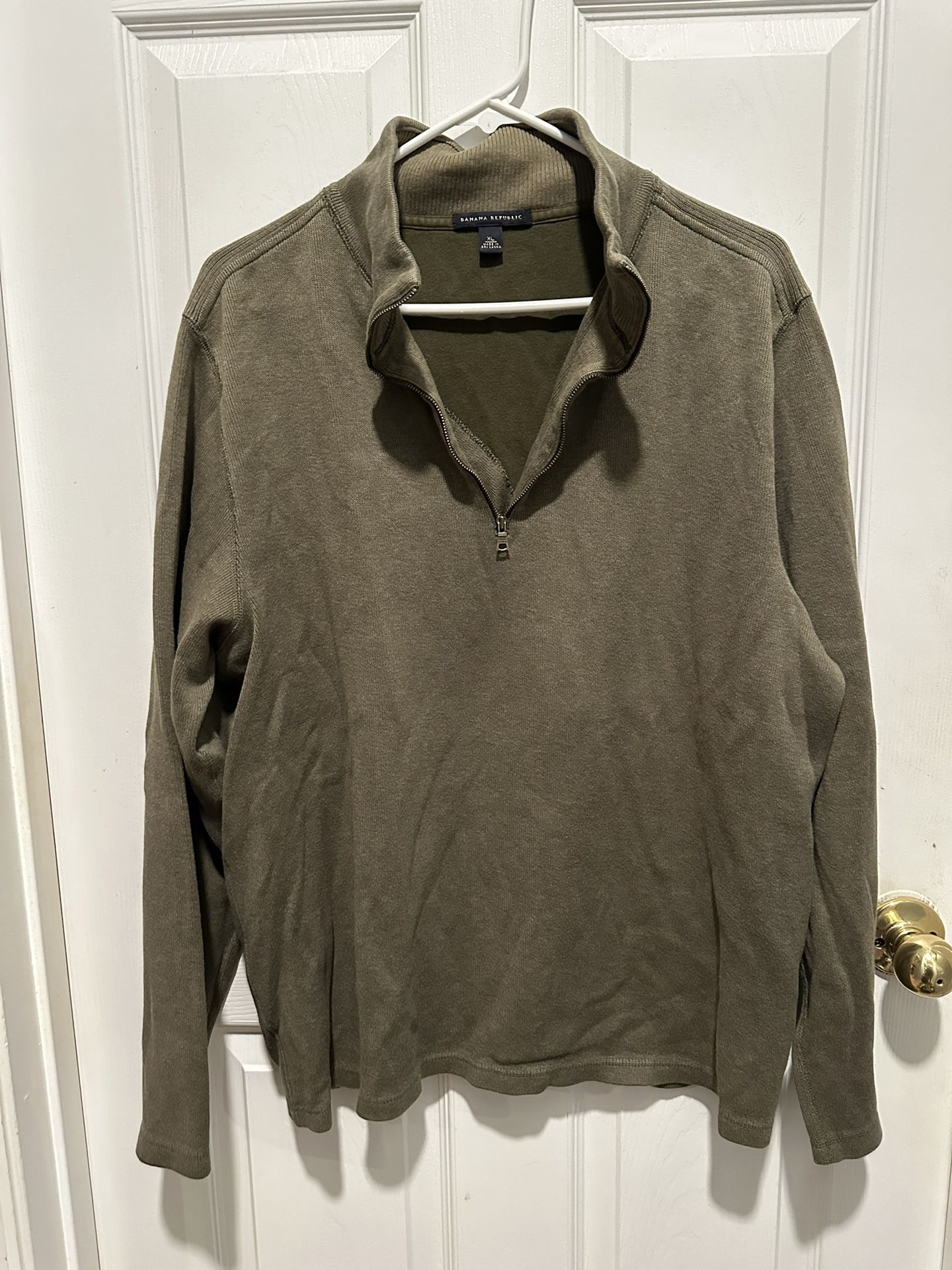 Banana Republic Quarter Zip Season Green Pullover Jacket (xl)