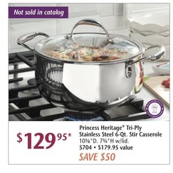 Cacerola De 6 Qt Tri Ply