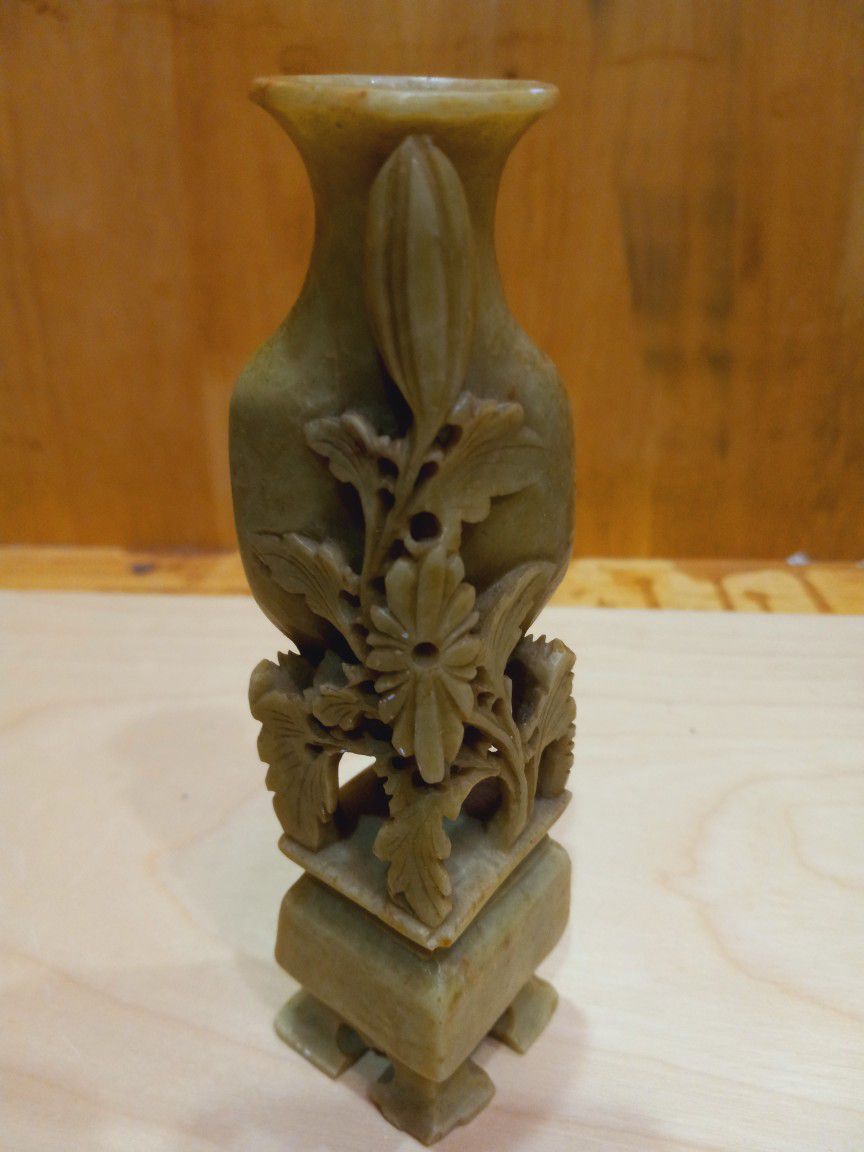 Vase,Soapstone Single Flower 