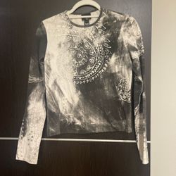 Vintage Roberto Cavalli Black and White Long Sleeve Top 🖤🤍