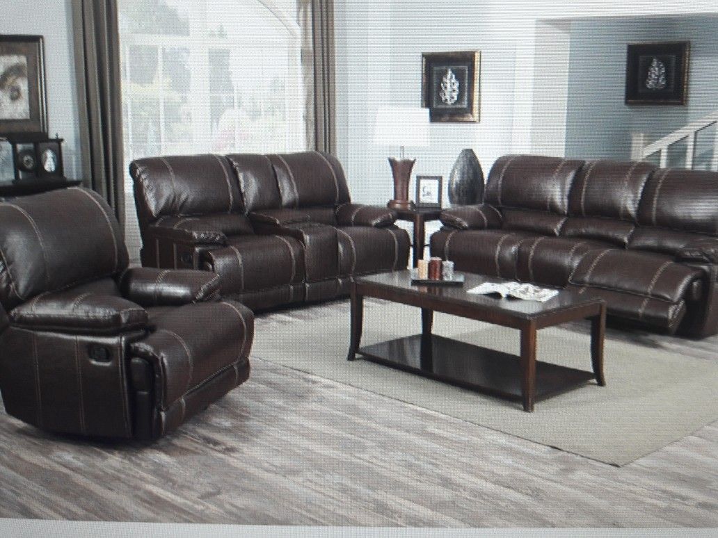 3 pc reclining set new