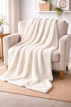 Beige color Throw size blanket brand new