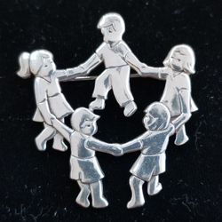 Sterling Silver Friends Pin