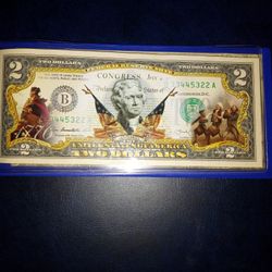 Declaration Of Independence Dual Sided Commemorative Genuine $2 Bill