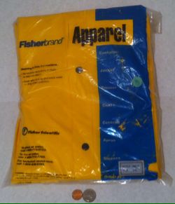 New Fisher Scientific Yellow Rain Suit, 2XL, Fisher Brand Apparel, Heavy Duty
