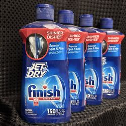 Jet Dry Finish Rinse Aid (4 Bottles)