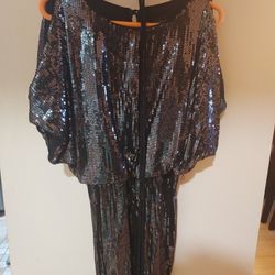 Black Sequin Cocktail Dress 