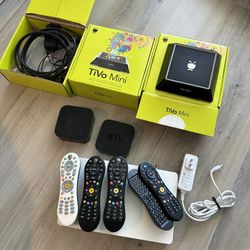 Set of 4 Tivo Cable Boxes And 2 Apple Tv Boxes