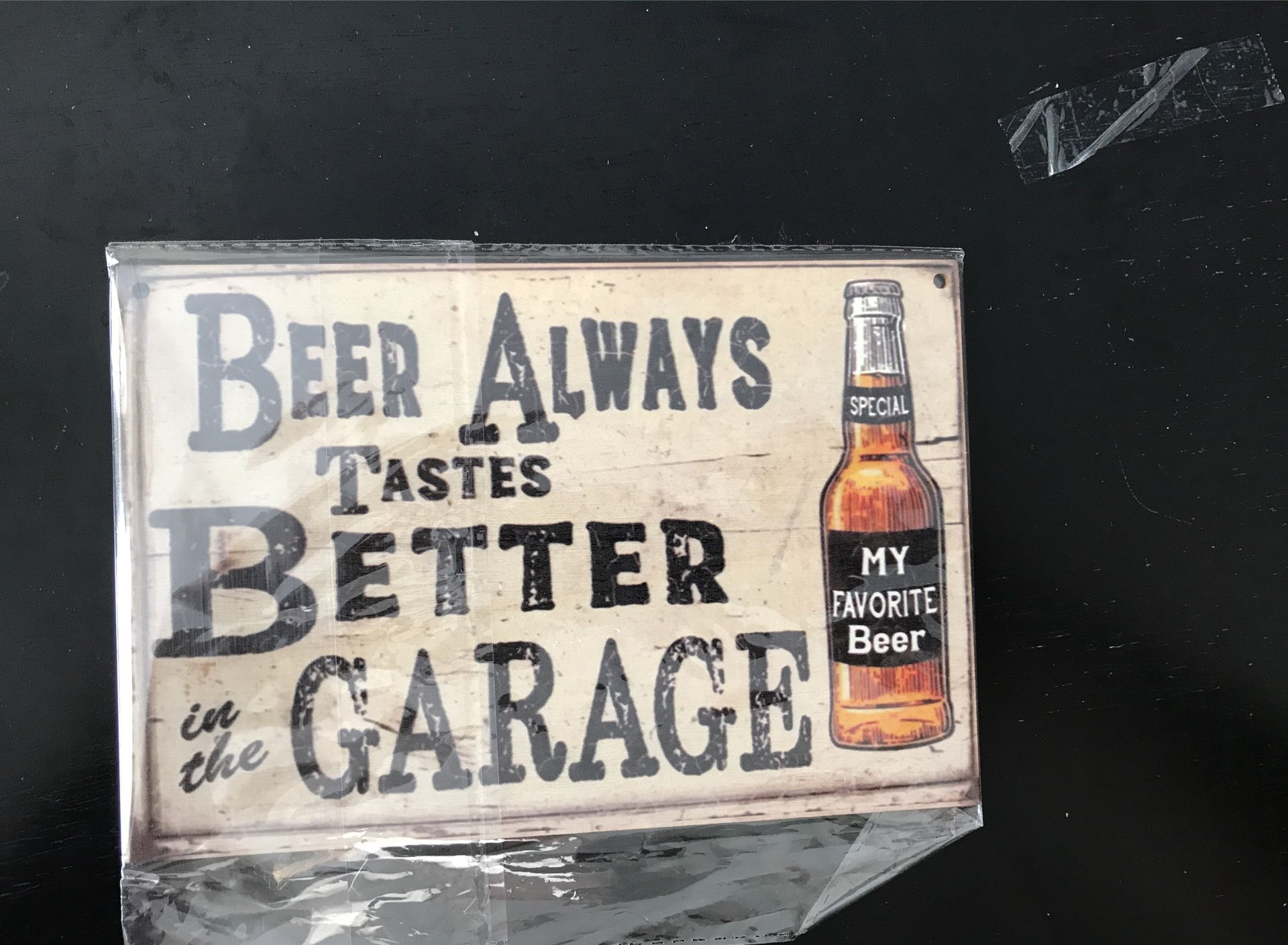 New Wood Sign Beer Always Tastes Better In The Garage