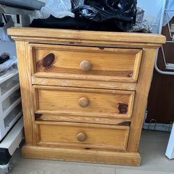 Wooden Side Table With Drawers