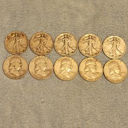 10 Silver Half Dollars